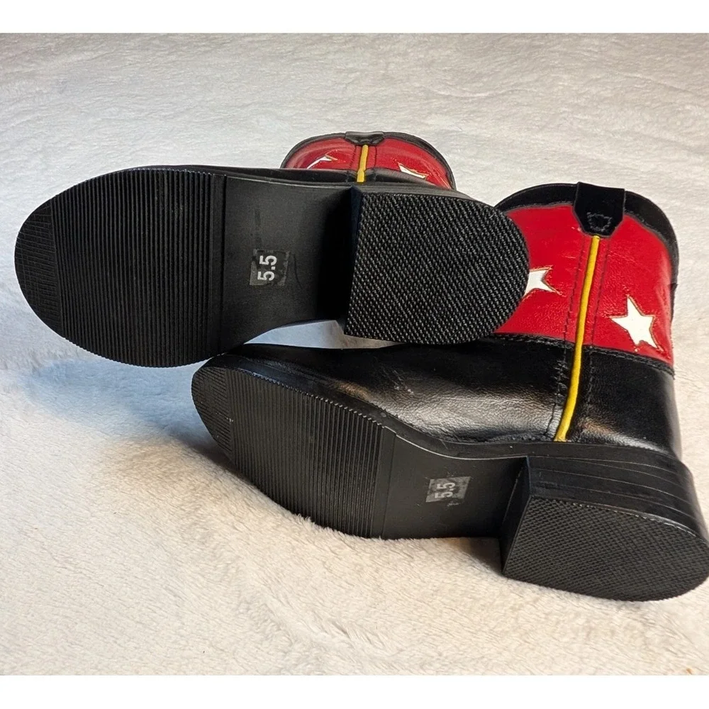 Smoky Mountain Youth Boys 5.5‎ Western Boots 3066 Black Red Cowboy Style New